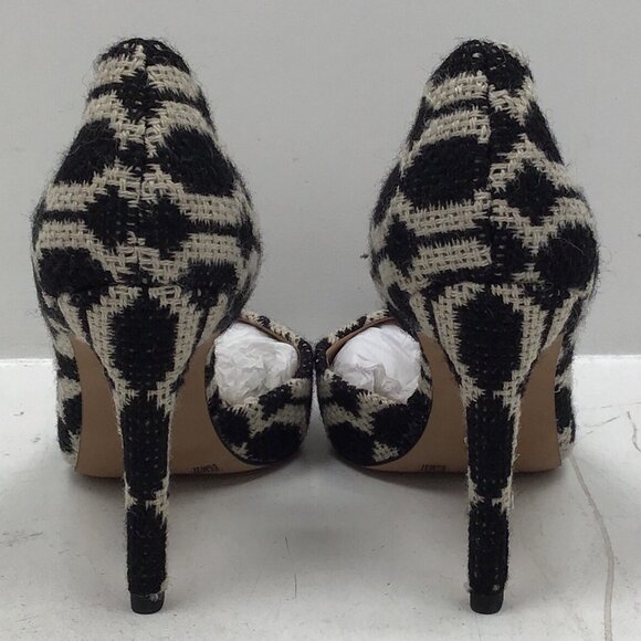 Jessica Simpson Women’s Praylee Geo Print Tapestry Heels Black & White - Picture 4 of 7